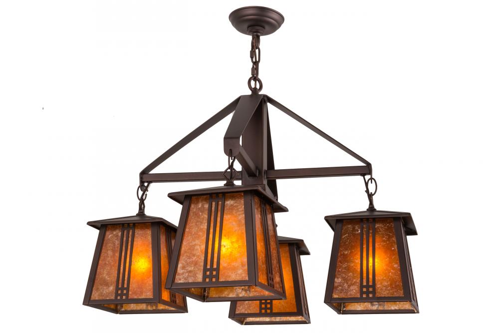 28"W Prairie Loft 4 LT Chandelier