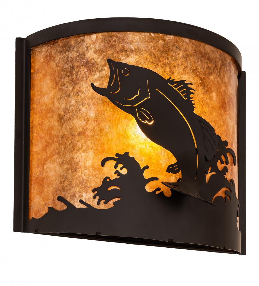 11" Wide Leaping Bass Wall Sconce