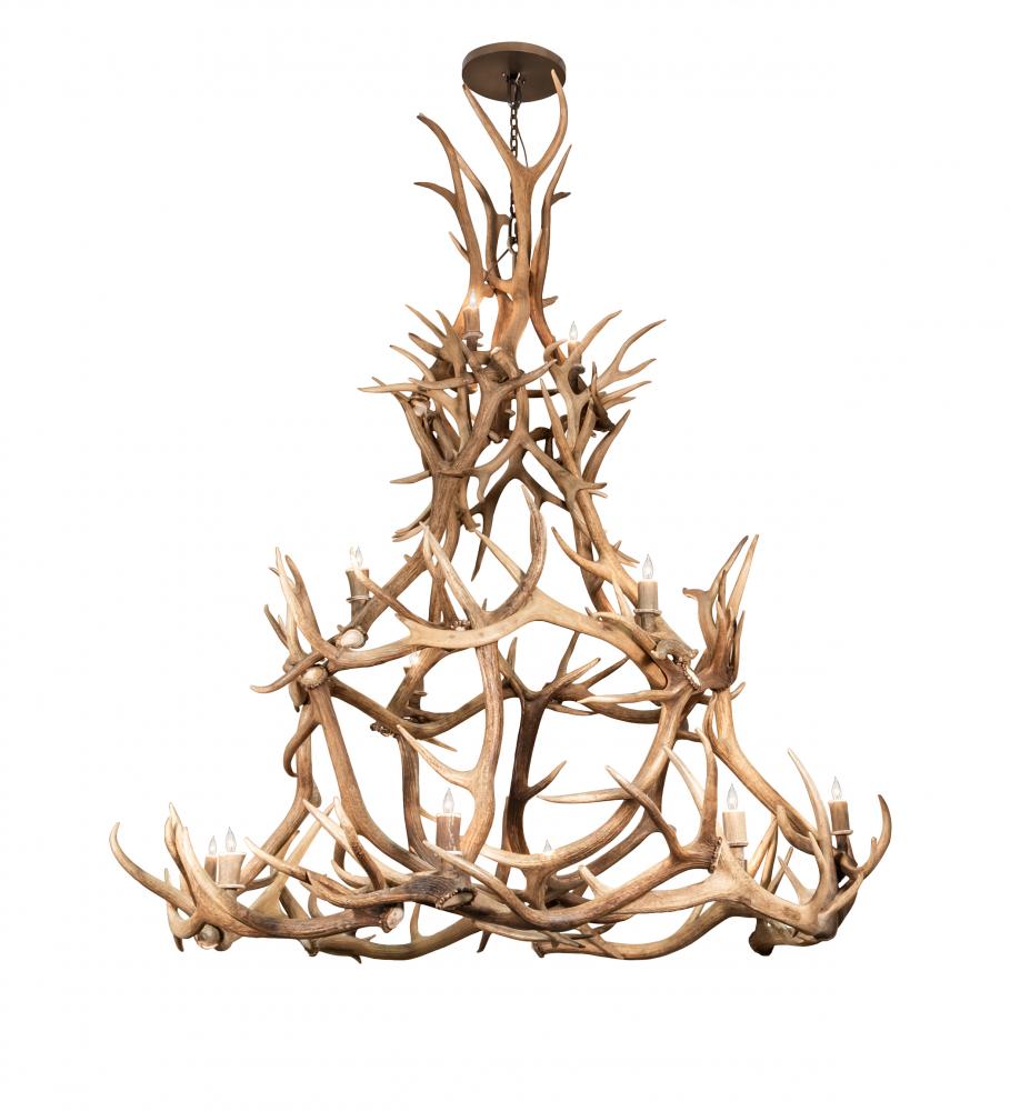 72" Wide Antlers Elk 16 Light Chandelier