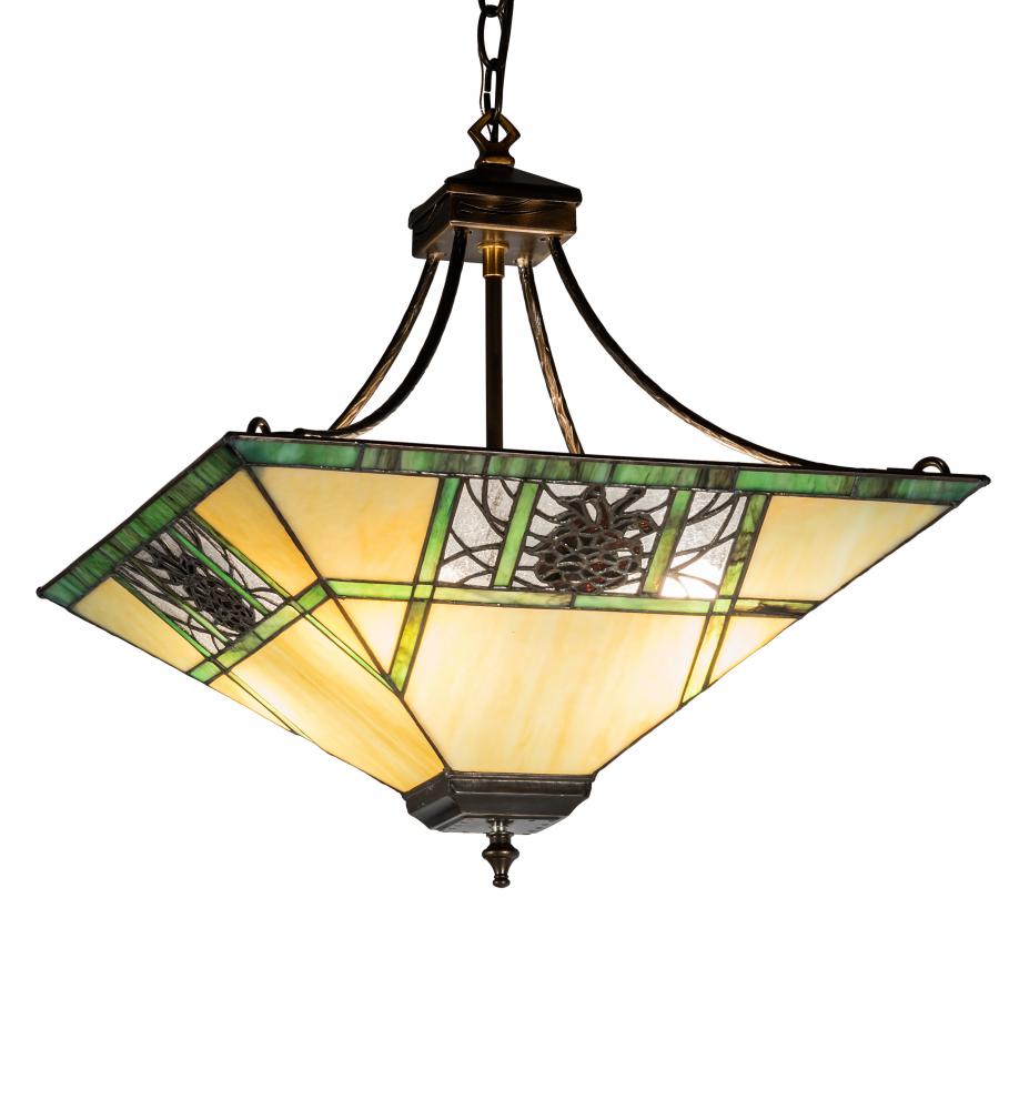 Log Cabin Ceiling Fan With Pinecone Inverted Light | Shelly Lighting