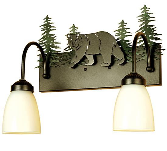 16" Wide Lone Bear 2 Light Vanity Light