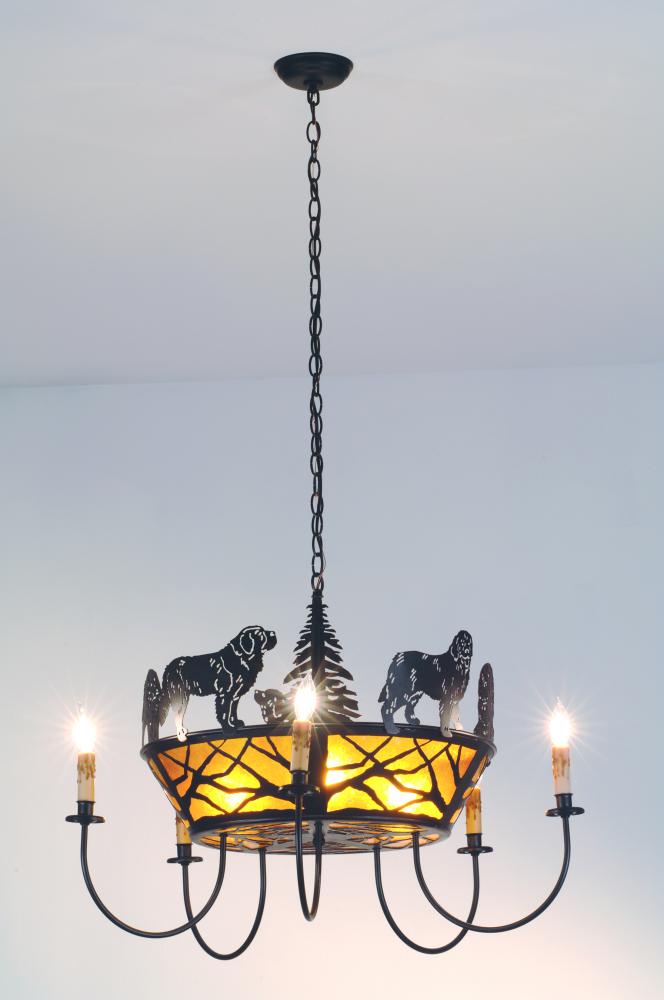 32" Wide Big Dogs 5 Light Chandelier