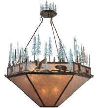 Meyda White 106009 - 60"W Wildlife at Pine Lake Inverted Pendant