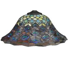 Meyda White 10674 - 16" Wide Tiffany Peacock Feather Shade