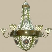 Meyda White 111778 - 72"W Grand Tulip Medallion 6 Arm Chandelier