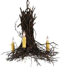 Meyda White 112367 - 18" Wide Twigs 3 LT Chandelier