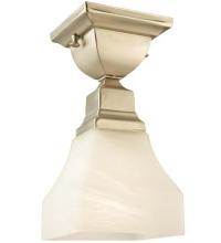 Meyda White 129075 - 5" Square Bungalow White Alabaster Swirl Flushmount