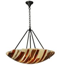 Meyda White 133229 - 30.5"W Metro Fusion Marina Glass Inverted Pendant