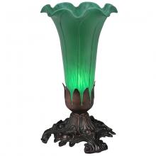 Meyda White 13818 - 7" High Green Pond Lily Victorian Mini Lamp