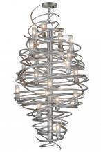 Meyda White 148175 - 30"W Cyclone 18 LT W/Glass Shades Chandelier