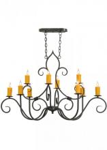 Meyda White 149373 - 48"L Clifton 10 LT Oblong Chandelier