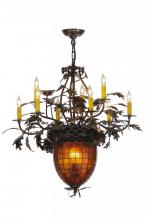 Meyda White 149726 - 34" Wide Greenbriar Oak 9 Light Chandelier