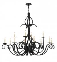 Meyda White 150271 - 54"W Cypress 12 LT Chandelier