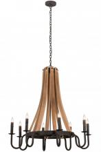 Meyda White 160700 - 42"W Barrel Stave Madera 8 LT Chandelier