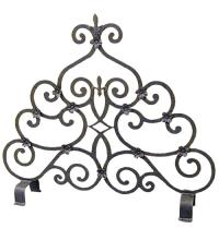 Meyda White 162714 - 36" Wide Fleur De Lys Fireplace Screen