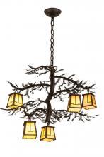 Meyda White 179146 - 29"W Pine Branch Valley View 5 LT Chandelier