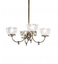 Meyda White 185605 - 27" Wide Revival Gas & Electric 4 Light Chandelier