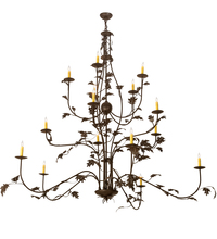 Meyda White 198138 - 72" Wide Oak Leaf 15 LT Chandelier