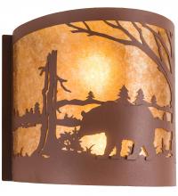 Meyda White 200325 - 15" Wide Bear at Lake Wall Sconce