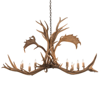 Meyda White 200454 - 64" Long Antlers Elk & Fallow Deer 8 Light Chandelier