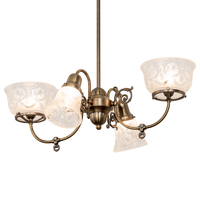 Meyda White 202105 - 27" Long Revival Gas & Electric 4 Light Oblong Chandelier