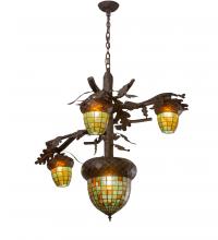 Meyda White 216420 - 48" Wide Acorn Branch 4 Light Cascading Chandelier