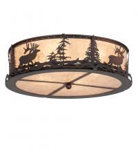 Meyda White 225429 - 22" Wide Elk at Dusk Flushmount