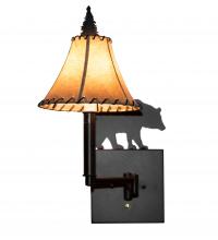 Meyda White 231175 - 8" Wide Lone Bear Swing Arm Wall Sconce