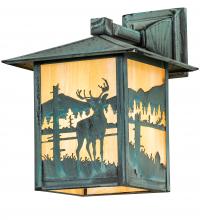 Meyda White 39867 - 9" Wide Seneca Deer Creek Solid Mount Wall Sconce