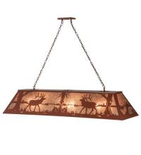 Meyda White 48429 - 60" Long Elk at Lake Oblong Pendant