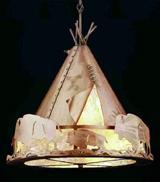 Meyda White 50151 - 33"W Teepee w/ Buffalo Pendant