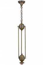 Meyda White 666611 - 6"W Antique Brass 1 LT Pendant Hardware