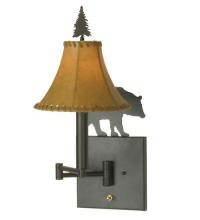 Meyda White 81467 - 8"W Black Bear Swing Arm Wall Sconce