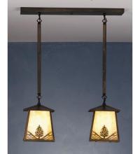 Meyda White 82140 - 24" Long Mountain Pine 2 Light Island Pendant