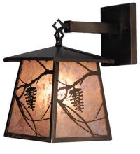 Meyda White 82147 - 7.5"W Whispering Pines Lantern Wall Sconce